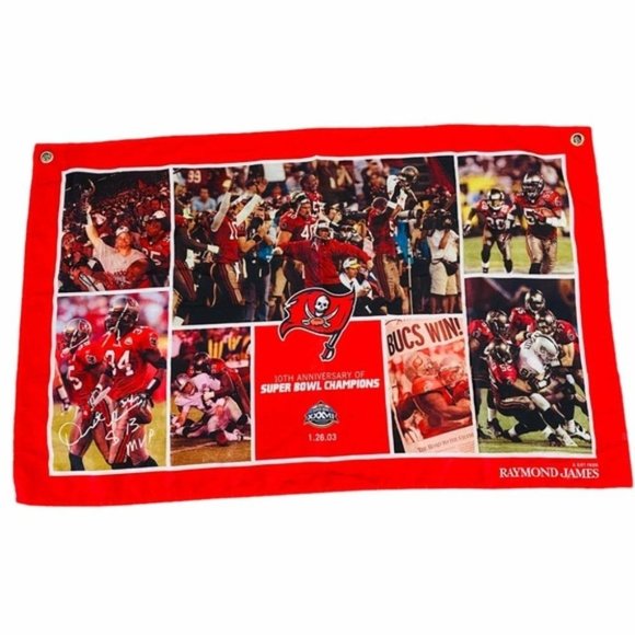 Other - 2003 Super Bowl XXXVII Flag BUCCANEERS SIGNED